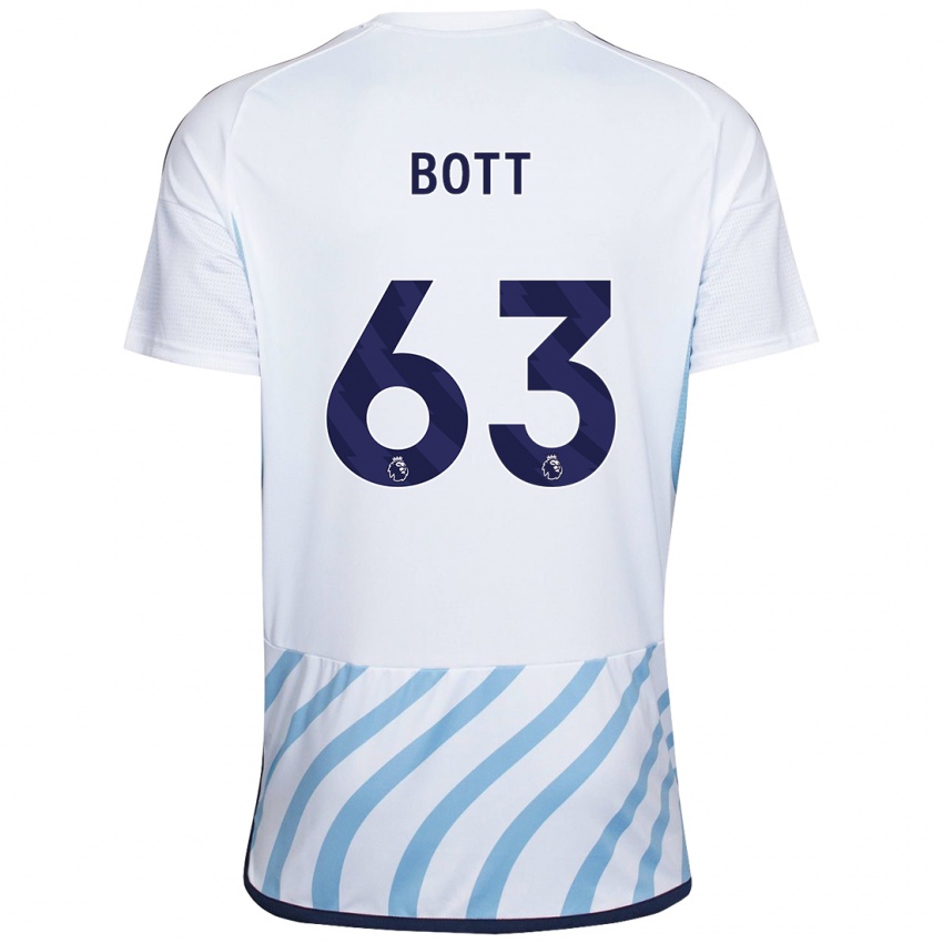 Dzieci Aaron Bott #63 Biało Niebieski Wyjazdowa Koszulka 2023/24 Koszulki Klubowe