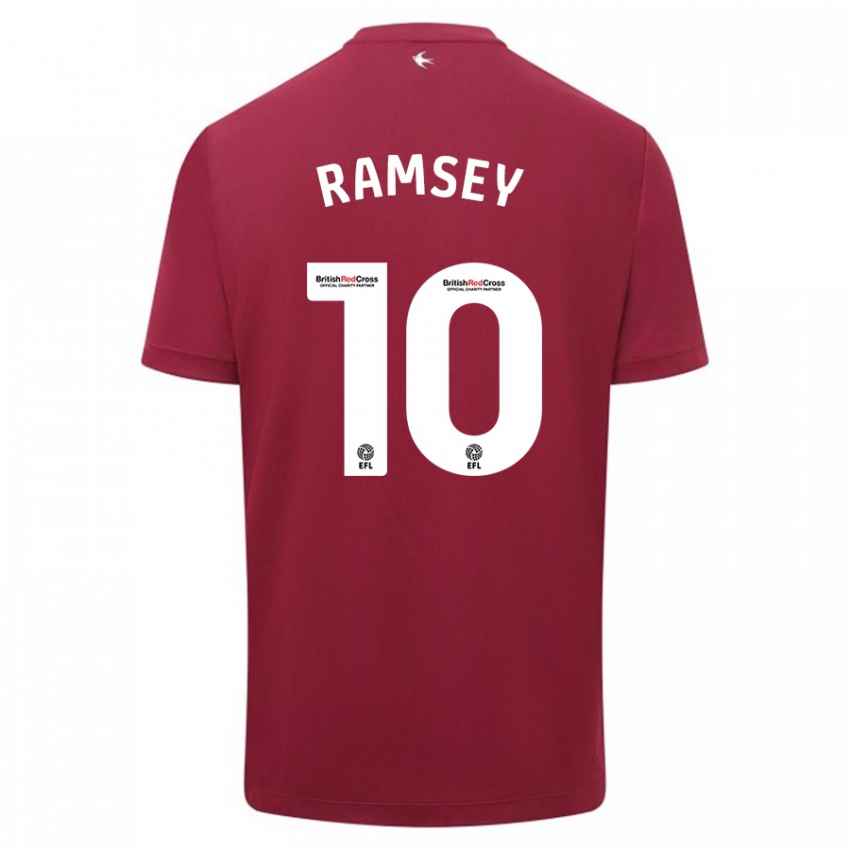 Dzieci Aaron Ramsey #10 Czerwony Wyjazdowa Koszulka 2023/24 Koszulki Klubowe