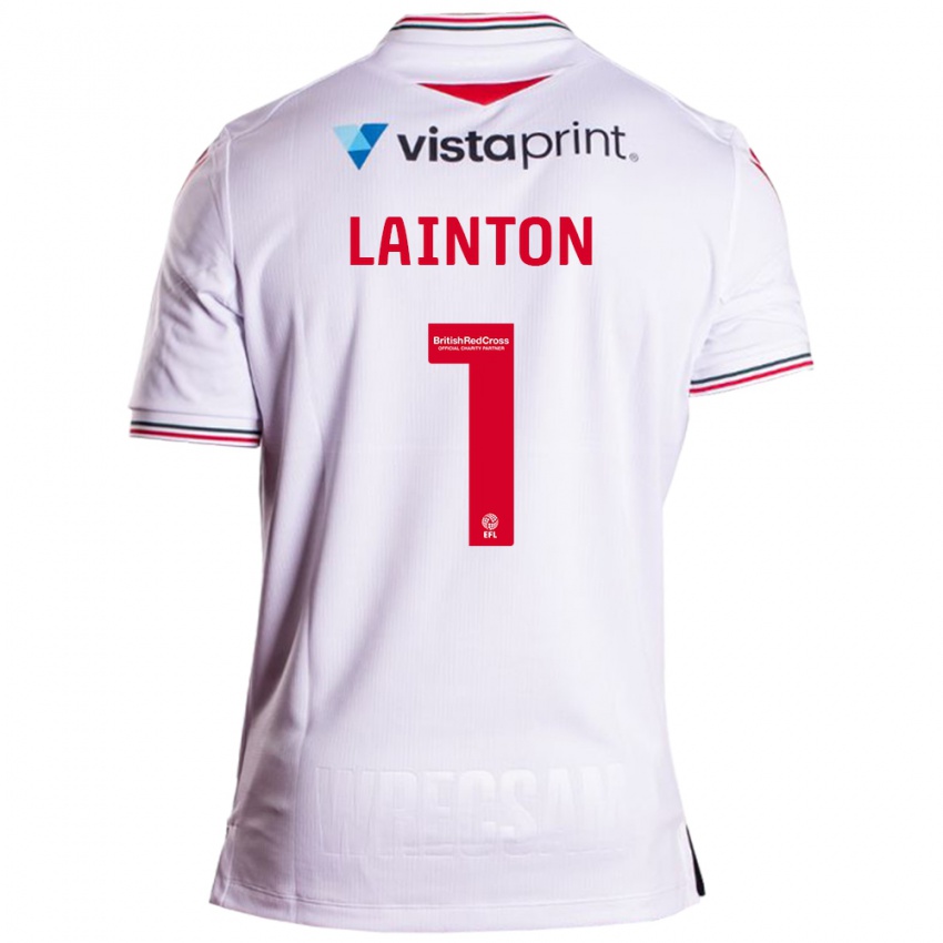 Dzieci Rob Lainton #1 Biały Wyjazdowa Koszulka 2023/24 Koszulki Klubowe