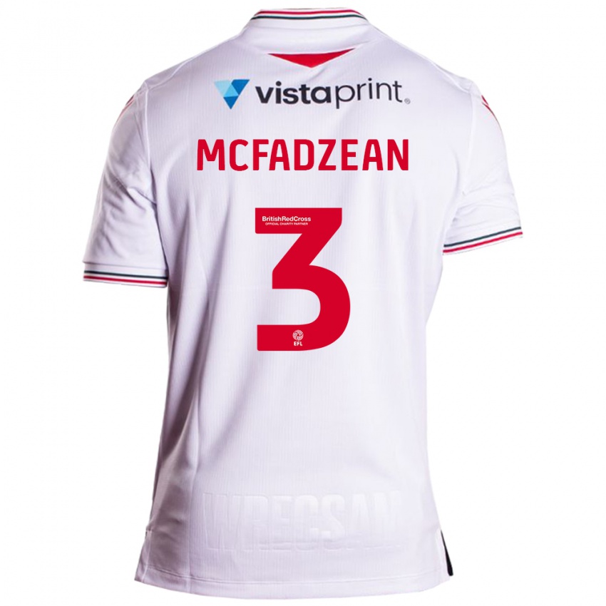 Dzieci Callum Mcfadzean #3 Biały Wyjazdowa Koszulka 2023/24 Koszulki Klubowe