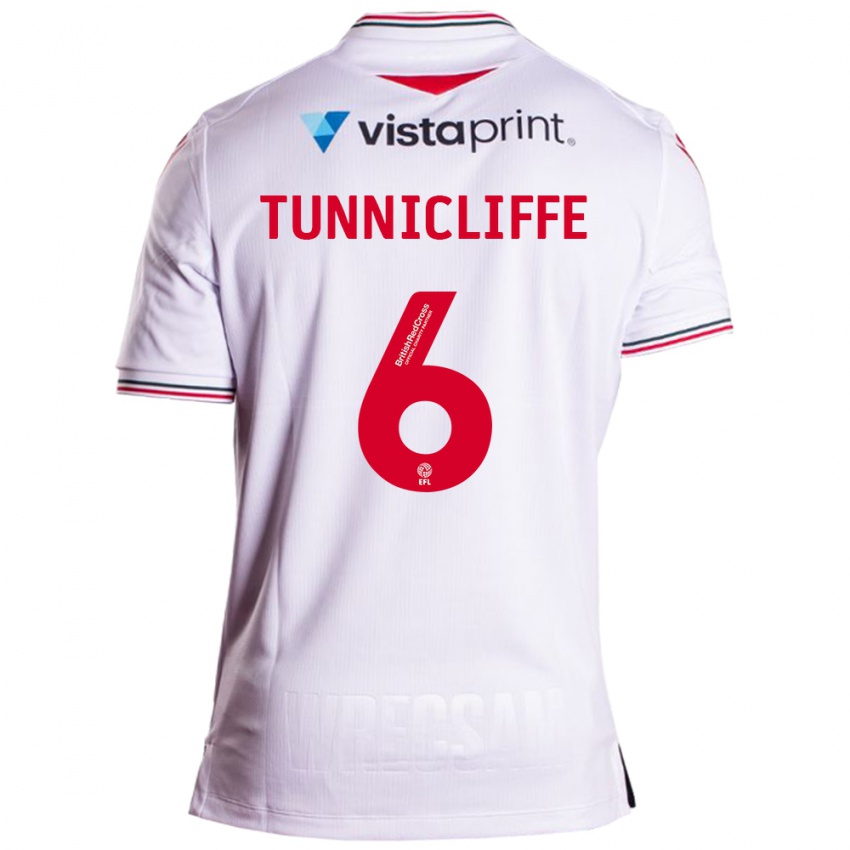Dzieci Jordan Tunnicliffe #6 Biały Wyjazdowa Koszulka 2023/24 Koszulki Klubowe