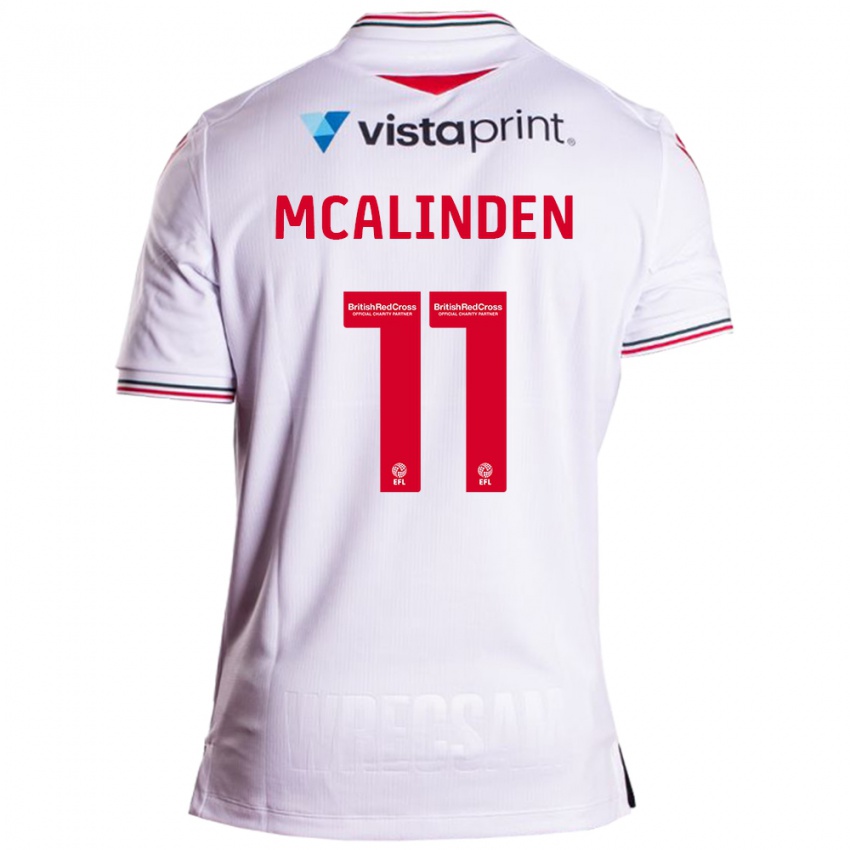 Dzieci Liam Mcalinden #11 Biały Wyjazdowa Koszulka 2023/24 Koszulki Klubowe
