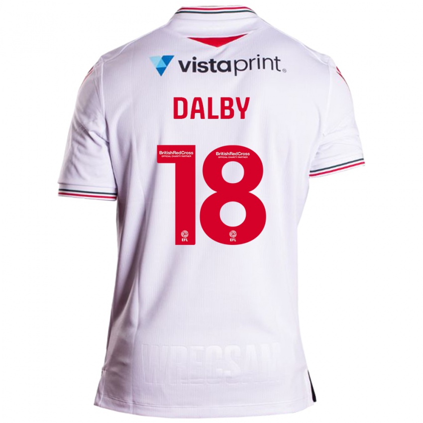 Dzieci Sam Dalby #18 Biały Wyjazdowa Koszulka 2023/24 Koszulki Klubowe