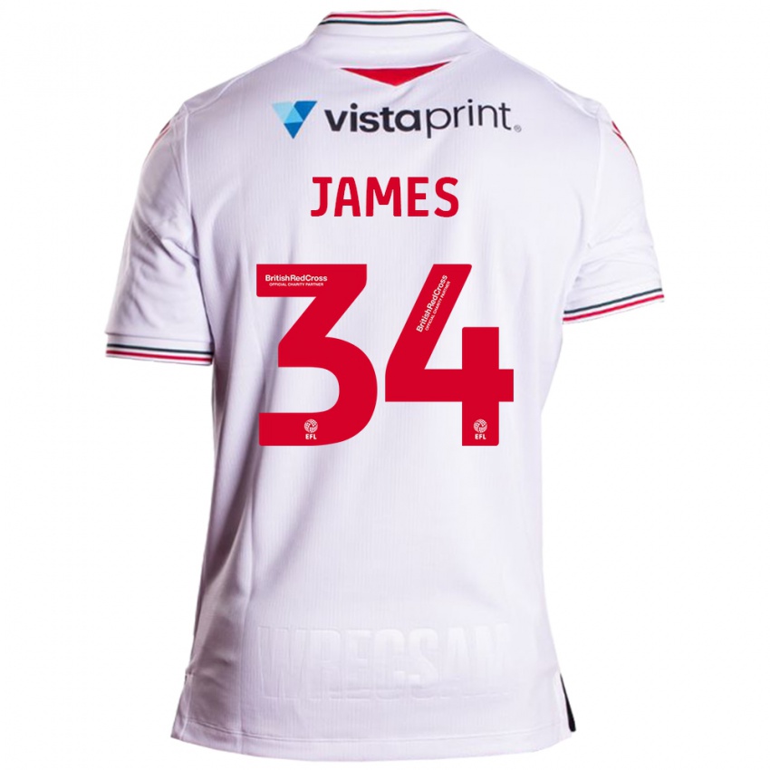 Dzieci Aaron James #34 Biały Wyjazdowa Koszulka 2023/24 Koszulki Klubowe