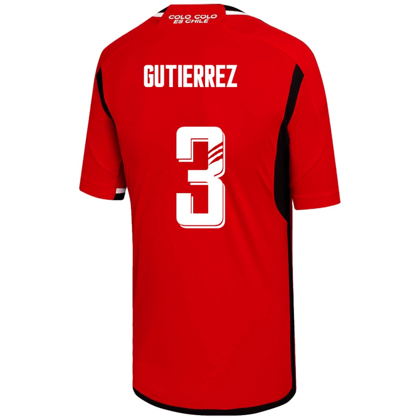Dzieci Daniel Gutiérrez #3 Czerwony Wyjazdowa Koszulka 2023/24 Koszulki Klubowe