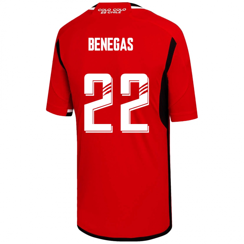 Dzieci Leandro Benegas #22 Czerwony Wyjazdowa Koszulka 2023/24 Koszulki Klubowe