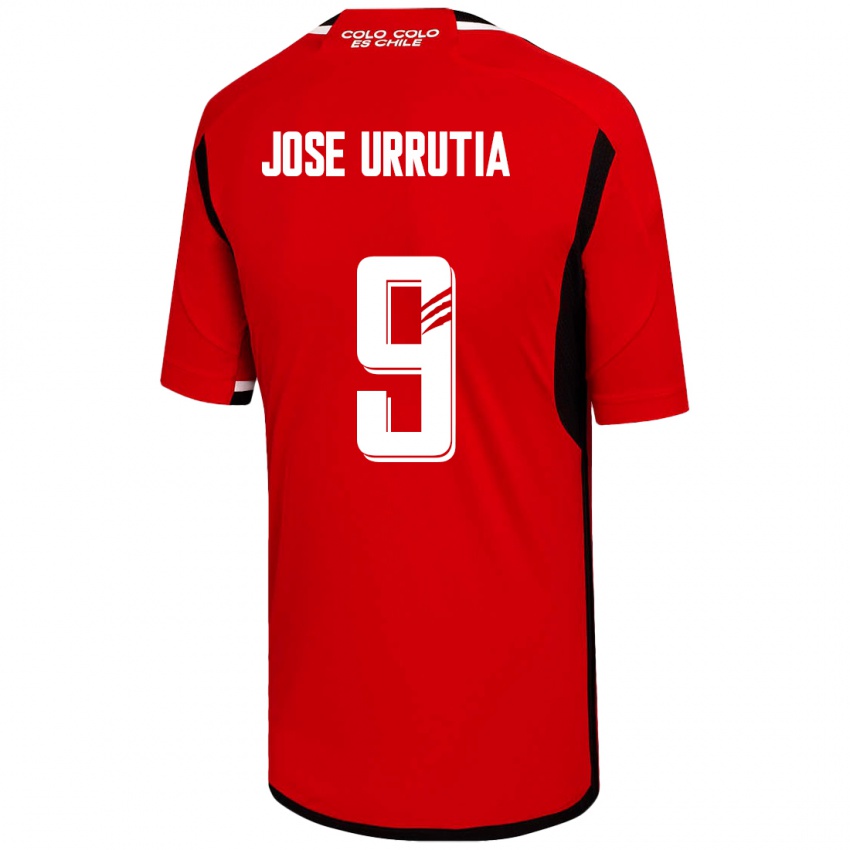 Dzieci María José Urrutia #9 Czerwony Wyjazdowa Koszulka 2023/24 Koszulki Klubowe