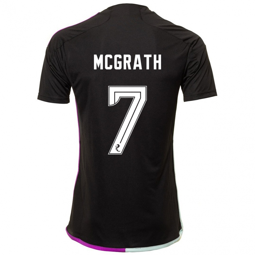 Dzieci Jamie Mcgrath #7 Czarny Wyjazdowa Koszulka 2023/24 Koszulki Klubowe