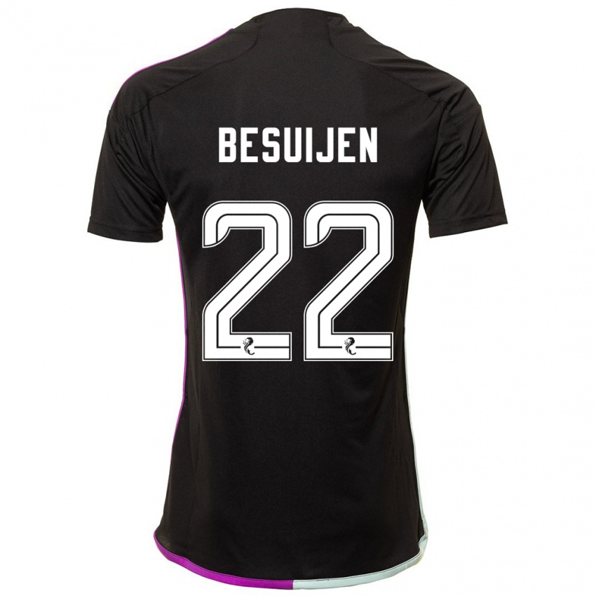 Dzieci Vicente Besuijen #22 Czarny Wyjazdowa Koszulka 2023/24 Koszulki Klubowe