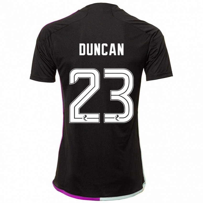 Dzieci Ryan Duncan #23 Czarny Wyjazdowa Koszulka 2023/24 Koszulki Klubowe