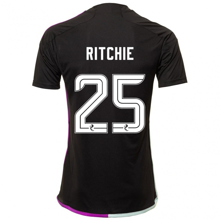 Dzieci Tom Ritchie #25 Czarny Wyjazdowa Koszulka 2023/24 Koszulki Klubowe