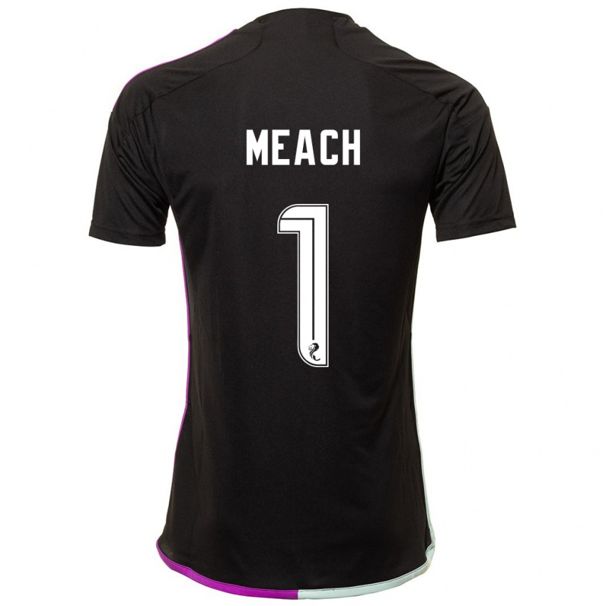 Dzieci Aaliyah-Jay Meach #1 Czarny Wyjazdowa Koszulka 2023/24 Koszulki Klubowe