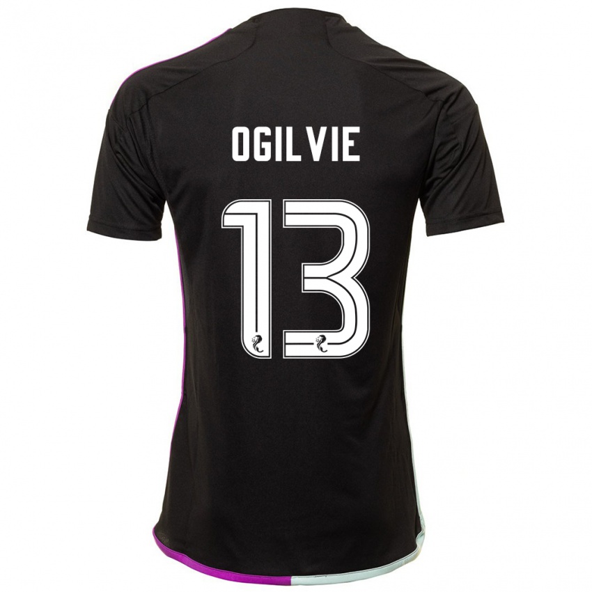 Dzieci Francesca Ogilvie #13 Czarny Wyjazdowa Koszulka 2023/24 Koszulki Klubowe