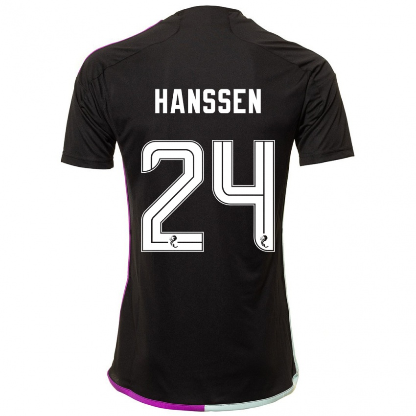 Dzieci Nadine Hanssen #24 Czarny Wyjazdowa Koszulka 2023/24 Koszulki Klubowe