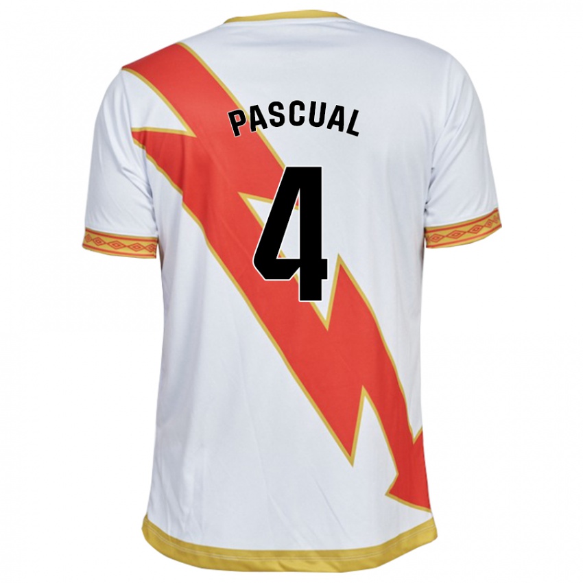 Męski Martin Pascual #4 Biały Domowa Koszulka 2023/24 Koszulki Klubowe