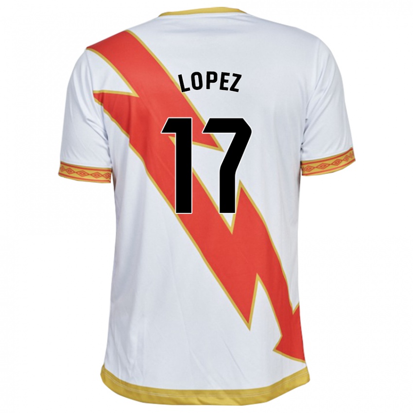 Męski Unai Lopez #17 Biały Domowa Koszulka 2023/24 Koszulki Klubowe