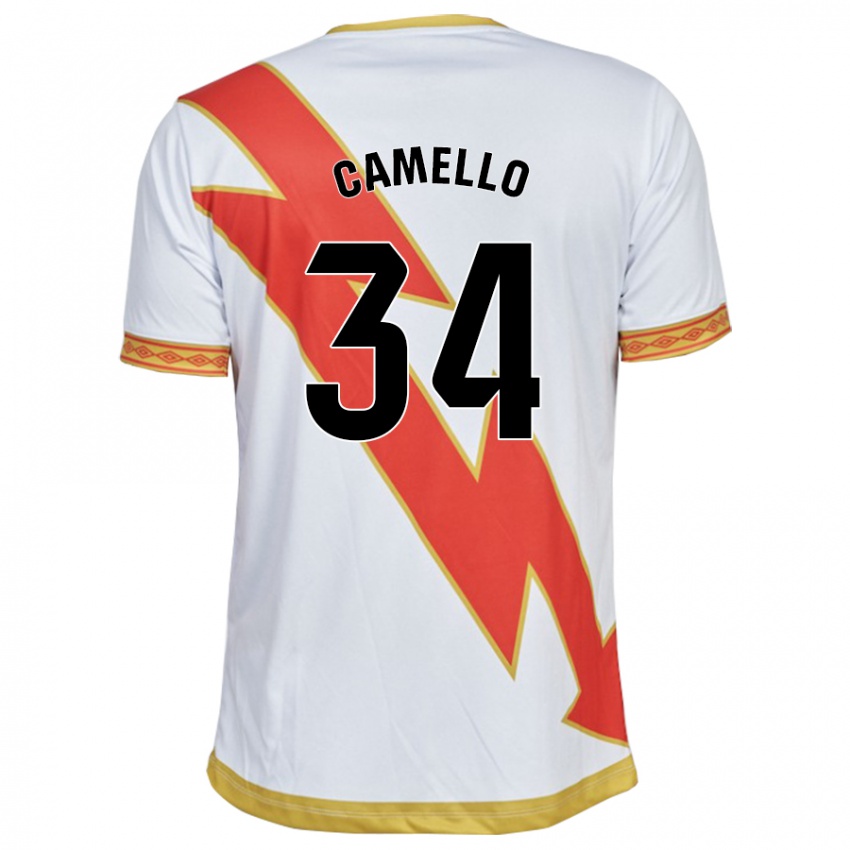 Męski Sergio Camello #34 Biały Domowa Koszulka 2023/24 Koszulki Klubowe