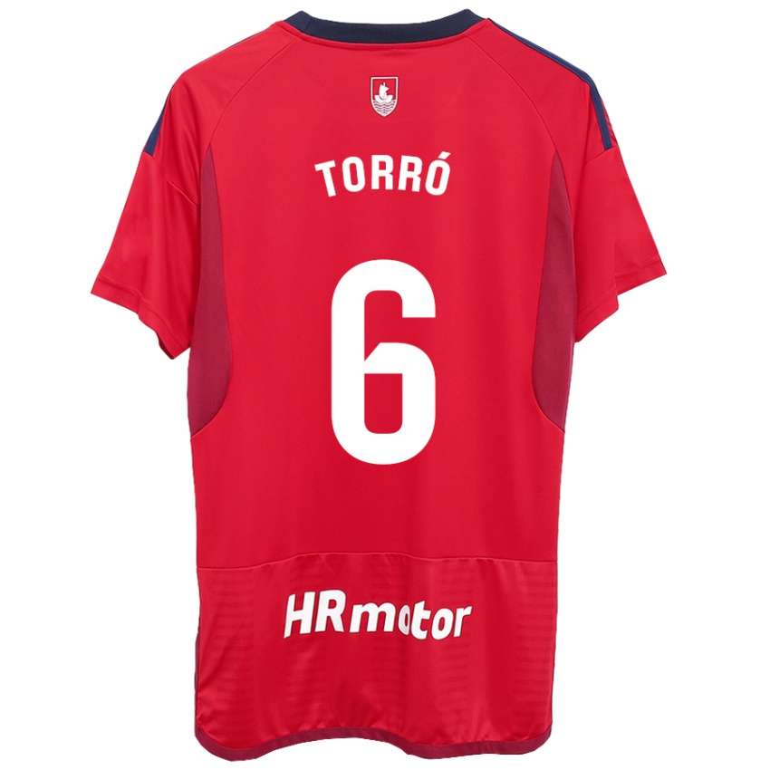 Męski Lucas Torró #6 Czerwony Domowa Koszulka 2023/24 Koszulki Klubowe
