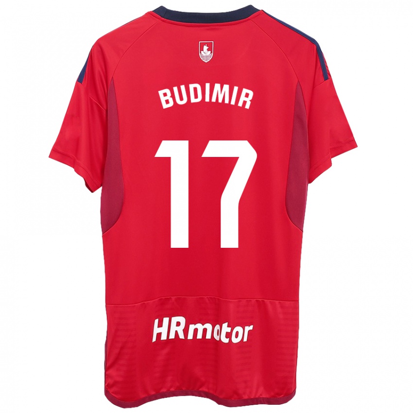 Męski Ante Budimir #17 Czerwony Domowa Koszulka 2023/24 Koszulki Klubowe
