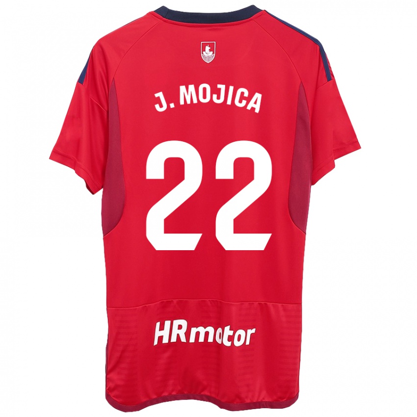 Męski Johan Mojica #22 Czerwony Domowa Koszulka 2023/24 Koszulki Klubowe