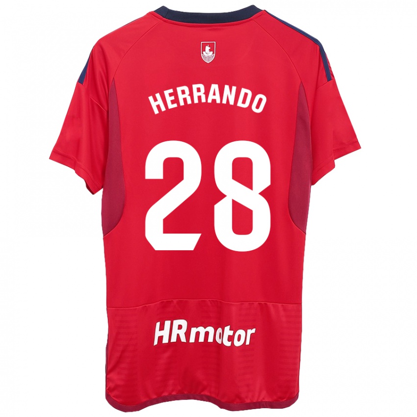 Męski Jorge Herrando #28 Czerwony Domowa Koszulka 2023/24 Koszulki Klubowe