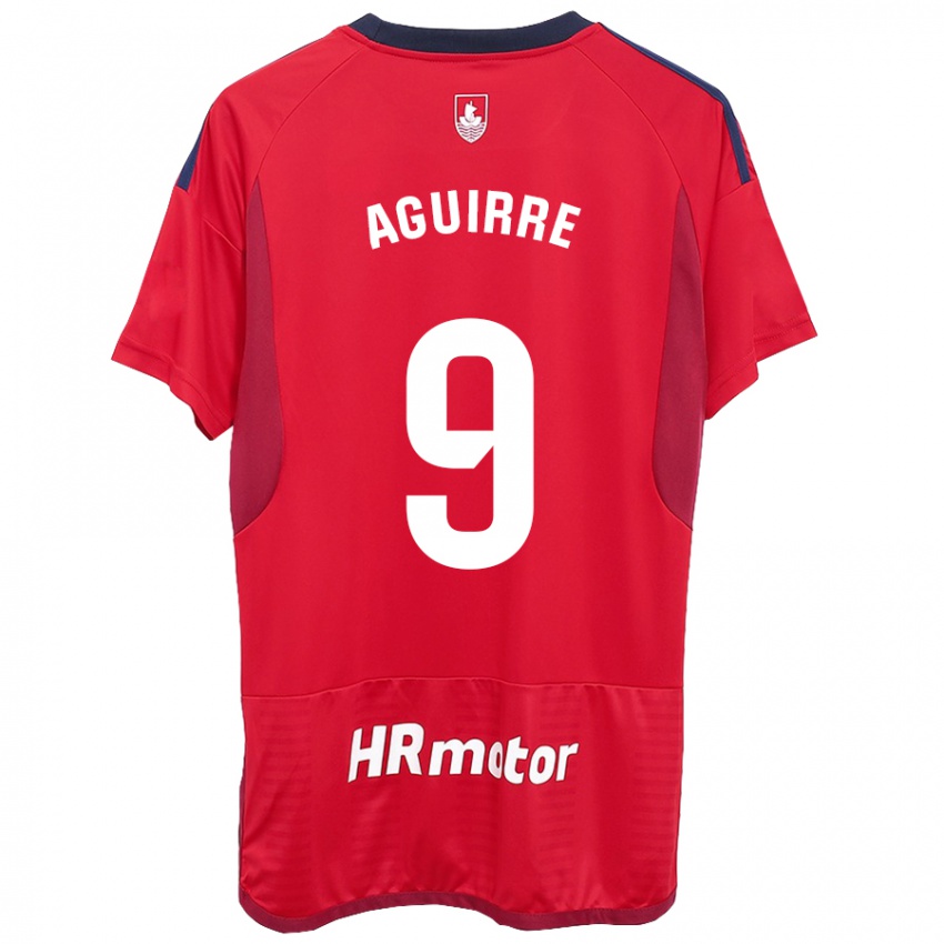 Męski Jorge Aguirre #9 Czerwony Domowa Koszulka 2023/24 Koszulki Klubowe