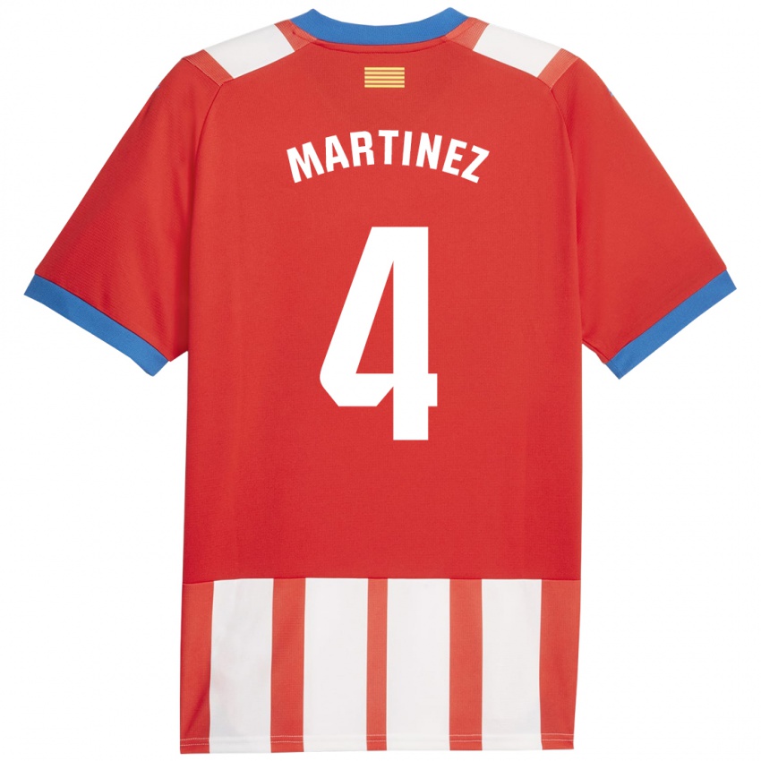 Męski Arnau Martínez #4 Czerwony Biały Domowa Koszulka 2023/24 Koszulki Klubowe