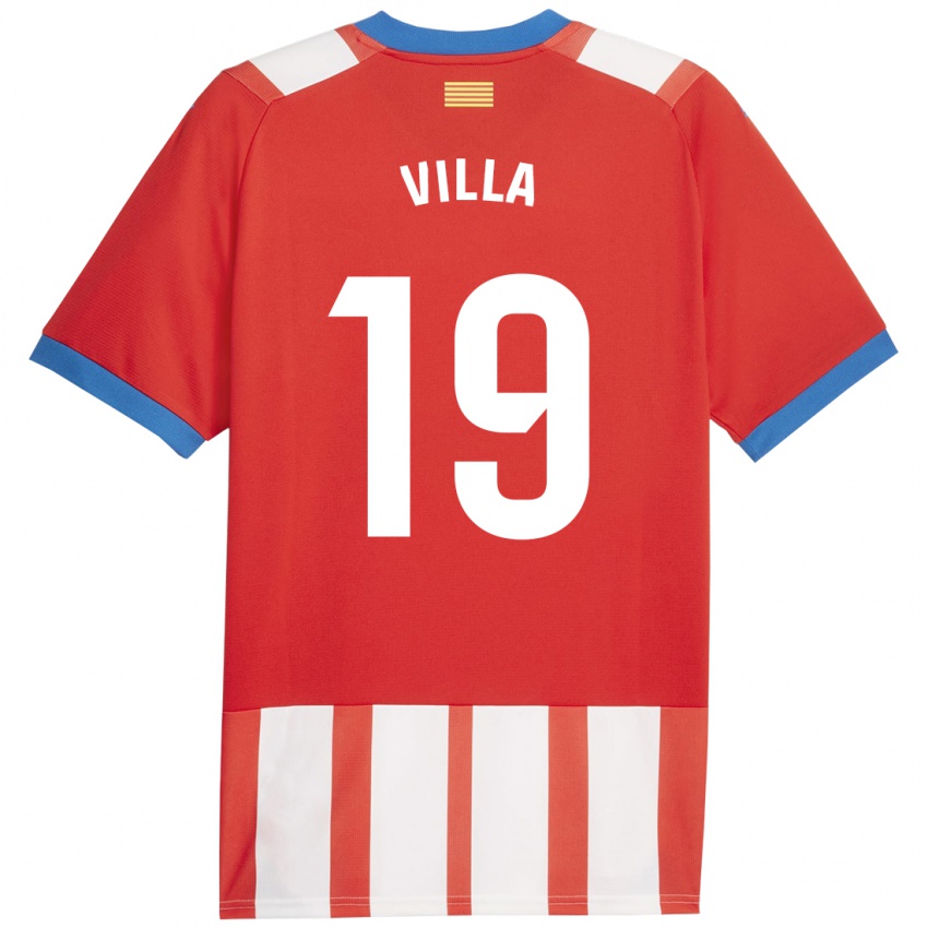 Męski Toni Villa #19 Czerwony Biały Domowa Koszulka 2023/24 Koszulki Klubowe