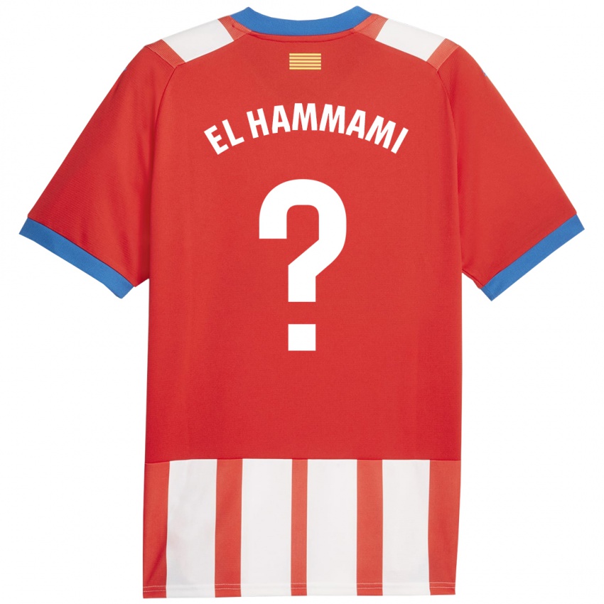 Męski Ayoub El Hammami #0 Czerwony Biały Domowa Koszulka 2023/24 Koszulki Klubowe