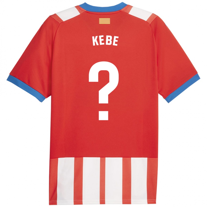 Męski Moussa Kébé #0 Czerwony Biały Domowa Koszulka 2023/24 Koszulki Klubowe