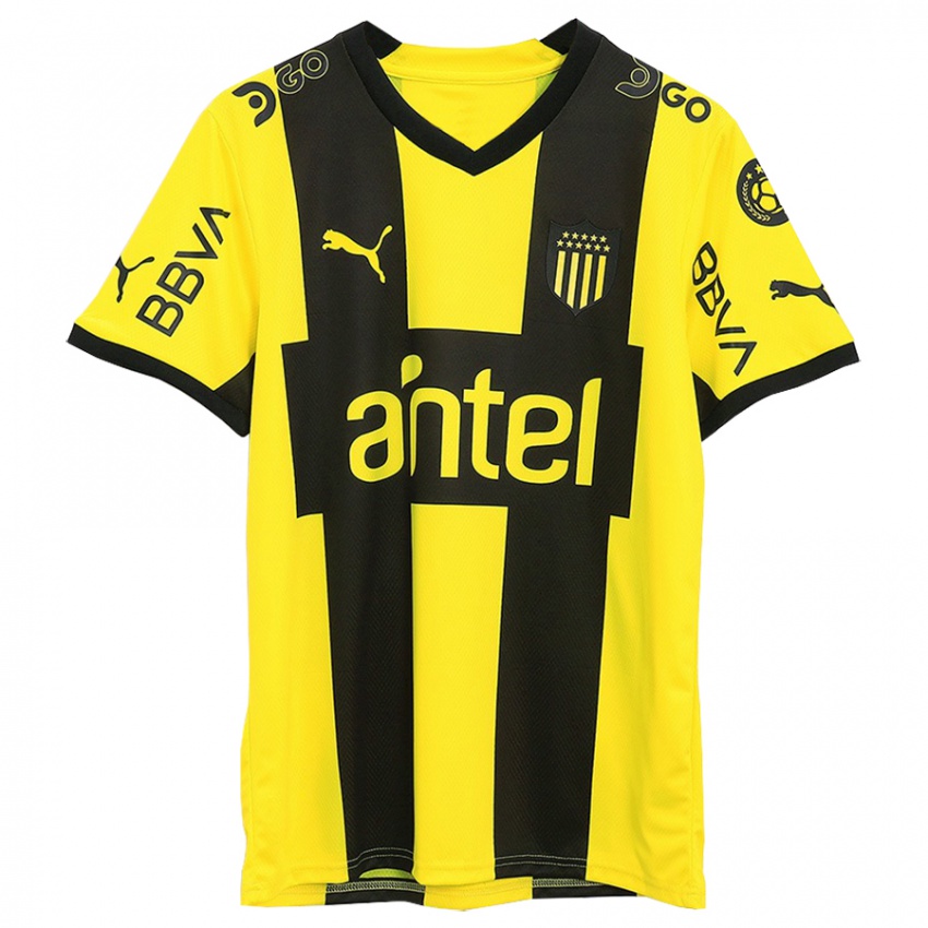 Męski Ignacio Sosa #25 Żółty Czarny Domowa Koszulka 2023/24 Koszulki Klubowe
