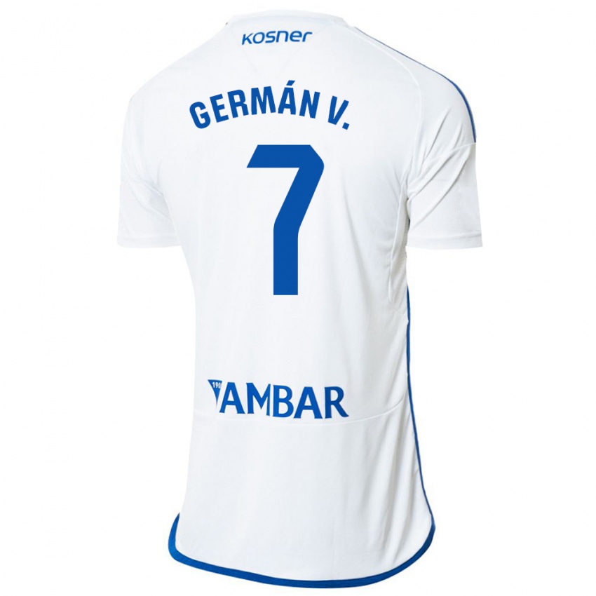 Męski German Valera #7 Biały Domowa Koszulka 2023/24 Koszulki Klubowe