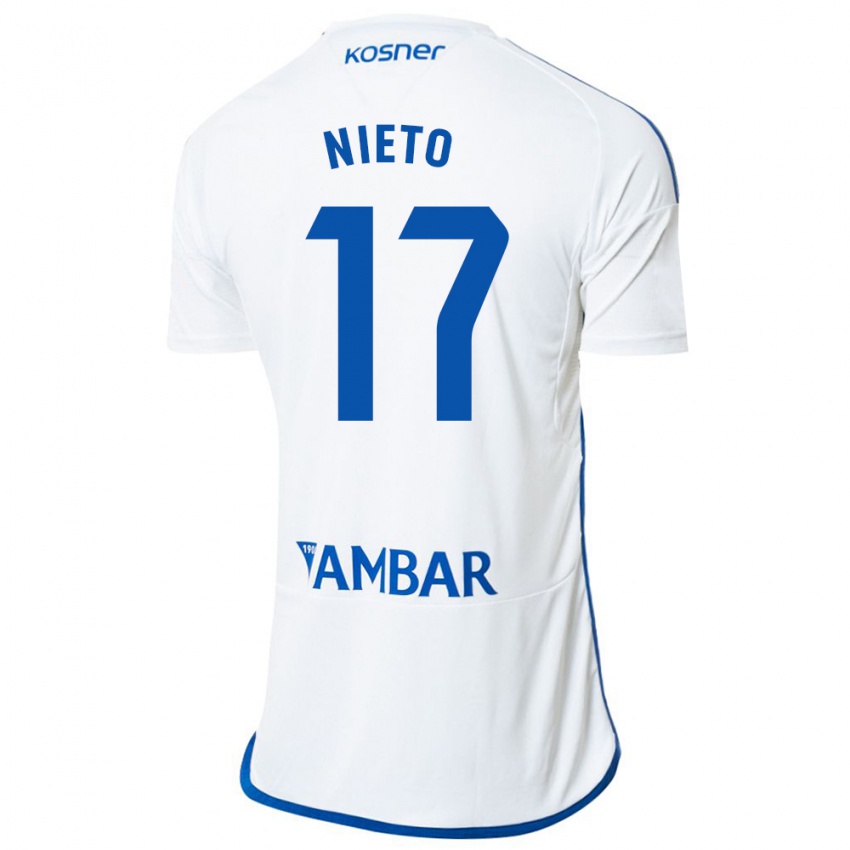 Męski Carlos Nieto #17 Biały Domowa Koszulka 2023/24 Koszulki Klubowe