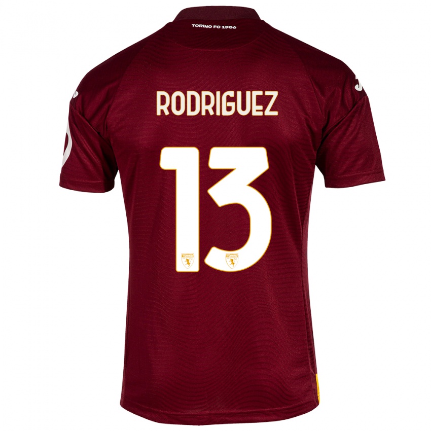 Męski Ricardo Rodríguez #13 Ciemno Czerwony Domowa Koszulka 2023/24 Koszulki Klubowe