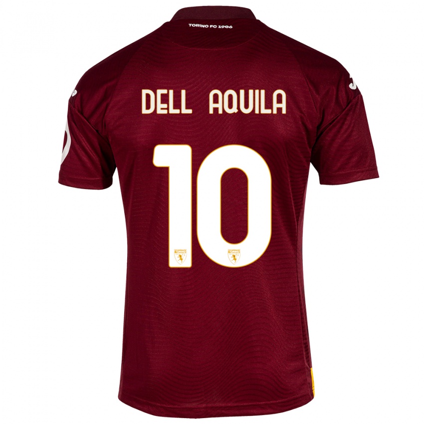 Męski Francesco Dell'aquila #10 Ciemno Czerwony Domowa Koszulka 2023/24 Koszulki Klubowe