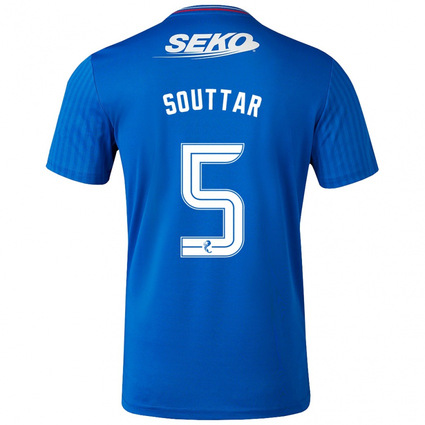 Męski John Souttar #5 Niebieski Domowa Koszulka 2023/24 Koszulki Klubowe