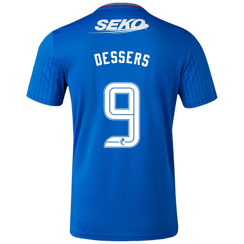 Męski Cyriel Dessers #9 Niebieski Domowa Koszulka 2023/24 Koszulki Klubowe