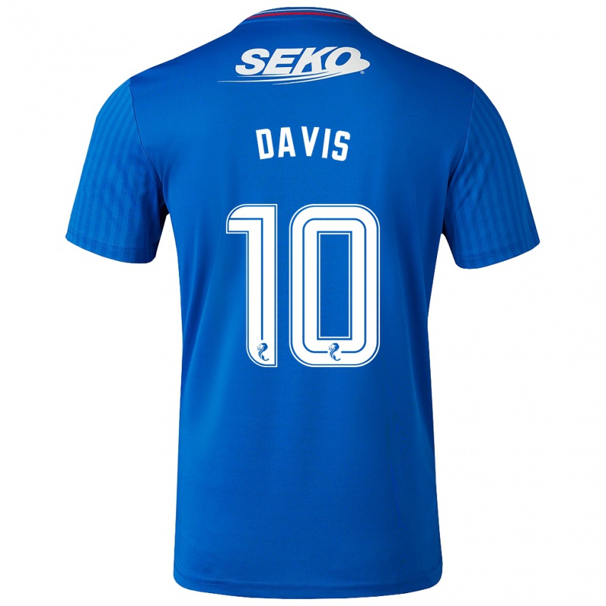 Męski Steven Davis #10 Niebieski Domowa Koszulka 2023/24 Koszulki Klubowe