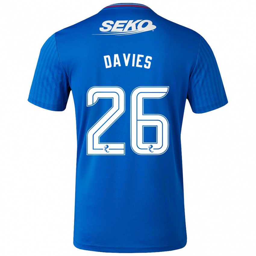 Męski Ben Davies #26 Niebieski Domowa Koszulka 2023/24 Koszulki Klubowe