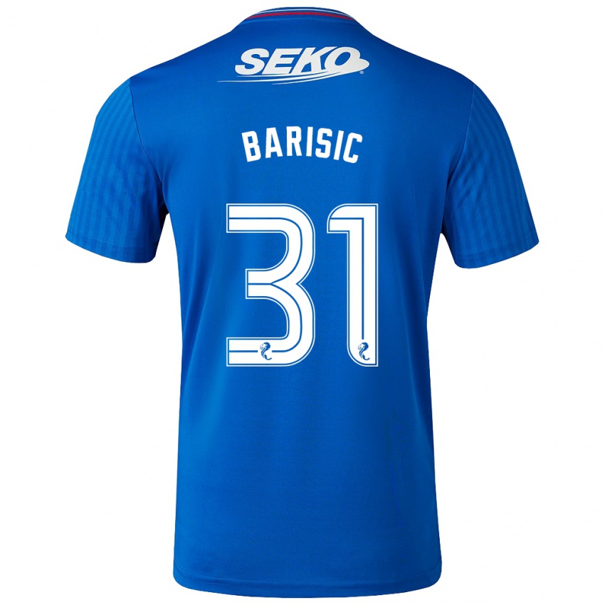 Męski Borna Barisic #31 Niebieski Domowa Koszulka 2023/24 Koszulki Klubowe