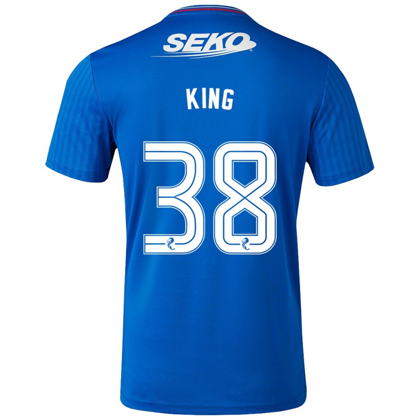 Męski Leon King #38 Niebieski Domowa Koszulka 2023/24 Koszulki Klubowe