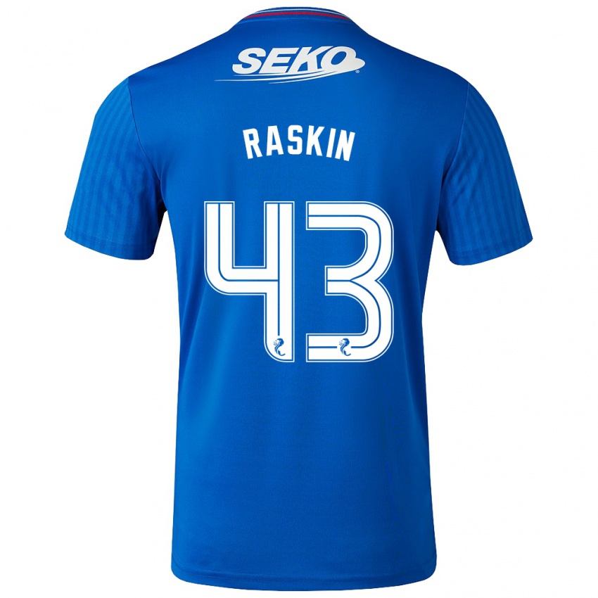 Męski Nicolas Raskin #43 Niebieski Domowa Koszulka 2023/24 Koszulki Klubowe