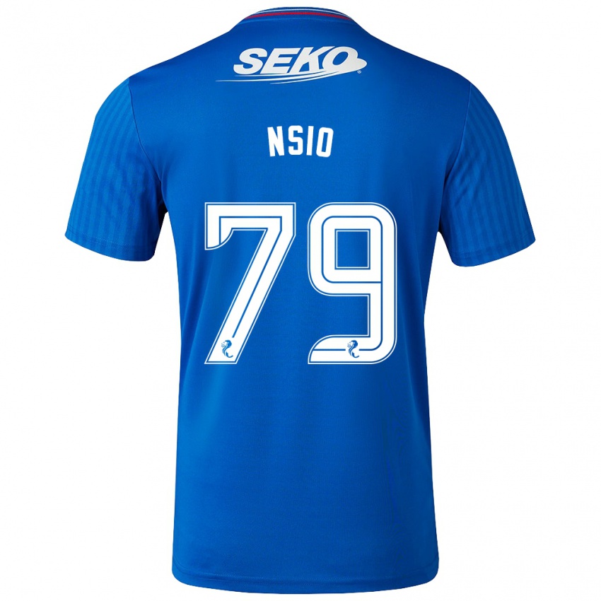 Męski Paul Nsio #79 Niebieski Domowa Koszulka 2023/24 Koszulki Klubowe