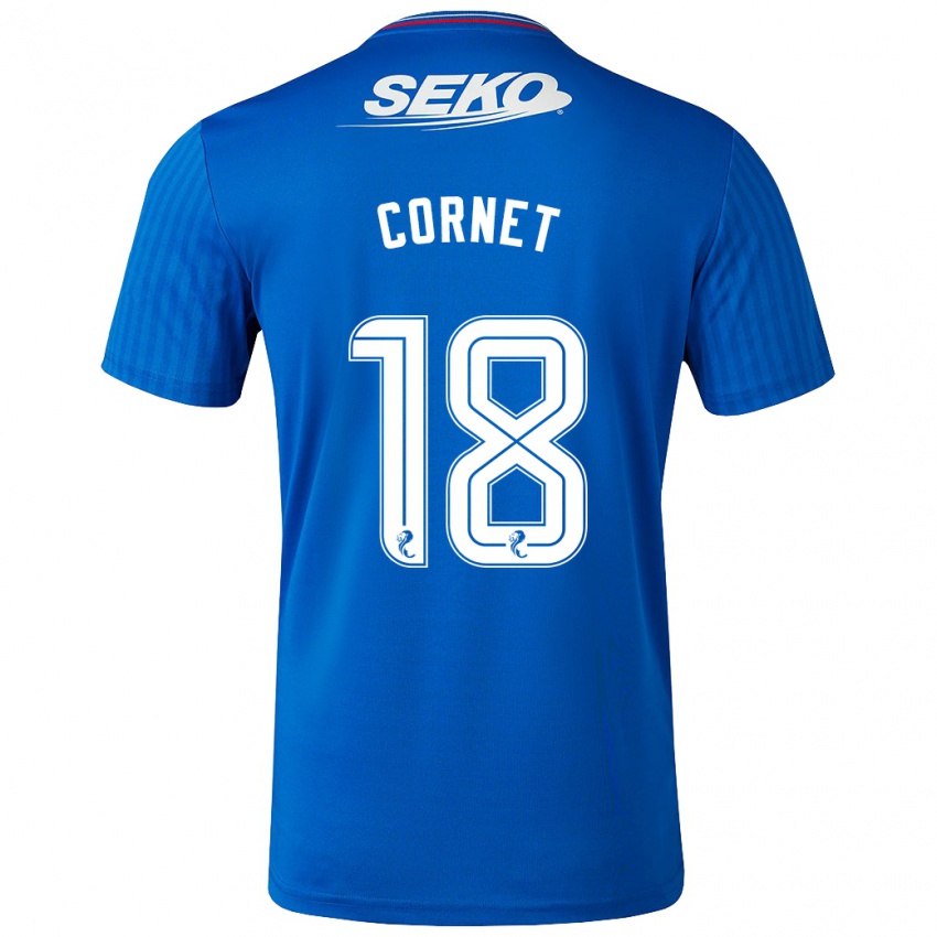 Męski Chelsea Cornet #18 Niebieski Domowa Koszulka 2023/24 Koszulki Klubowe
