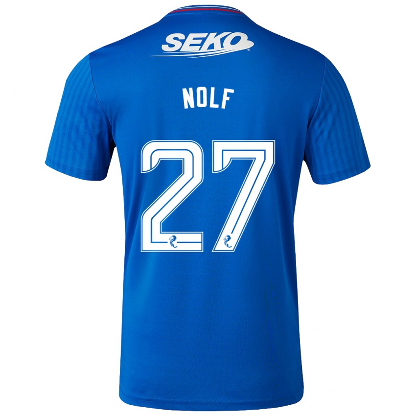 Męski Madeline Nolf #27 Niebieski Domowa Koszulka 2023/24 Koszulki Klubowe