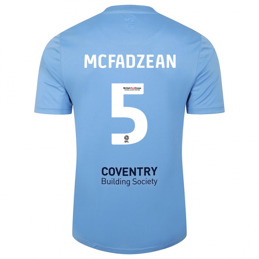 Męski Kyle Mcfadzean #5 Niebieskie Niebo Domowa Koszulka 2023/24 Koszulki Klubowe