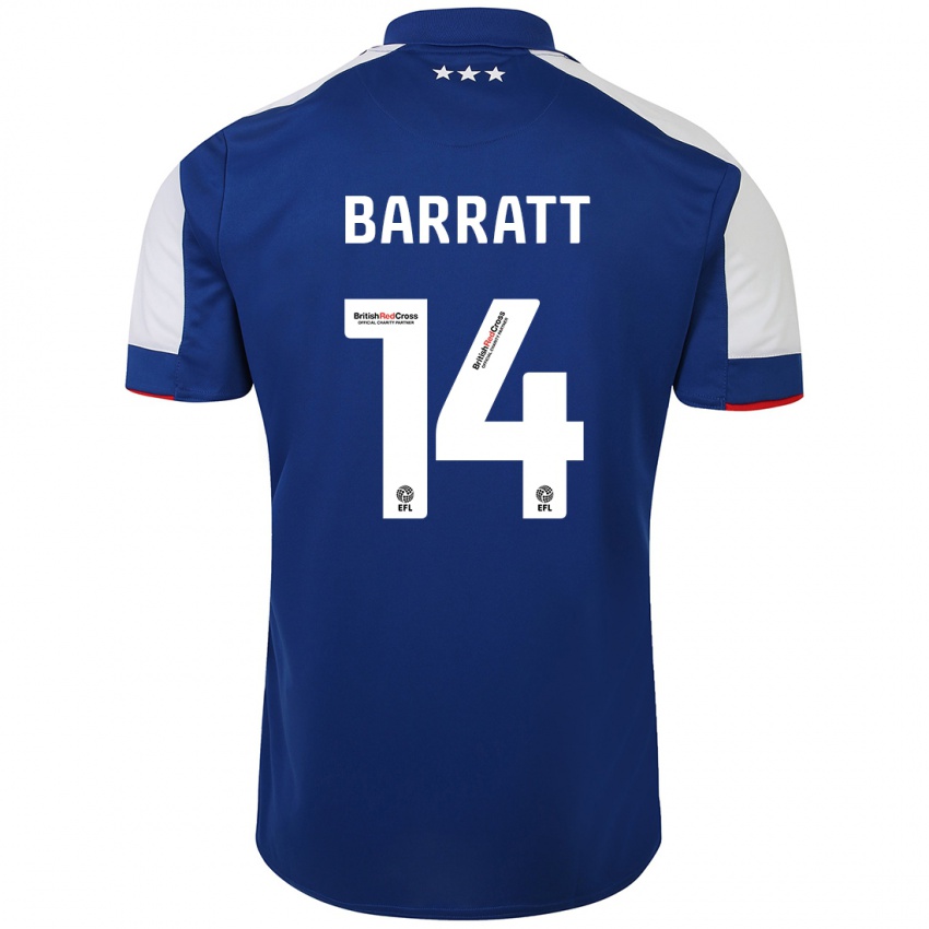 Męski Zoe Barratt #14 Niebieski Domowa Koszulka 2023/24 Koszulki Klubowe