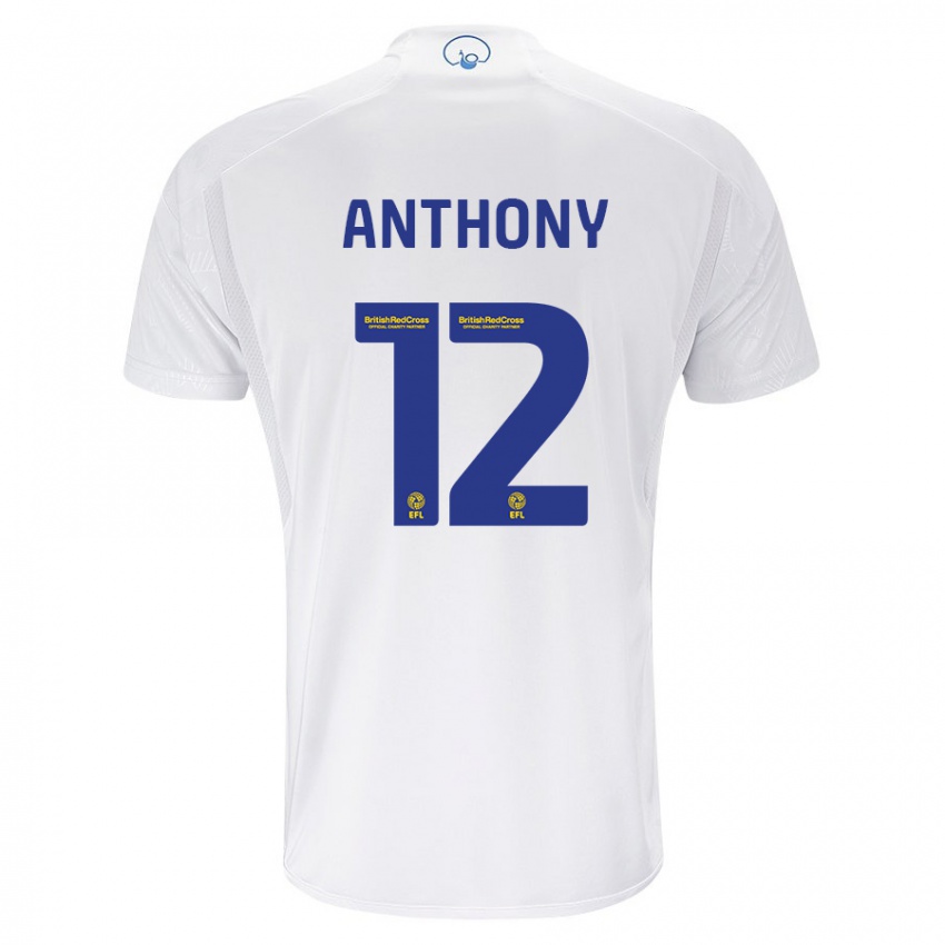 Męski Jaidon Anthony #12 Biały Domowa Koszulka 2023/24 Koszulki Klubowe