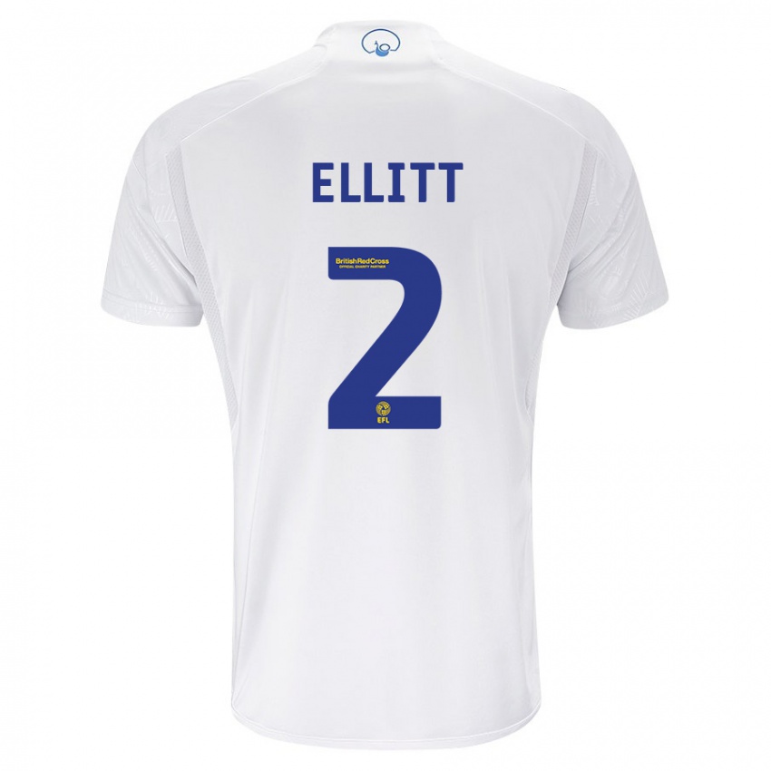 Męski Izzy Ellitt #2 Biały Domowa Koszulka 2023/24 Koszulki Klubowe
