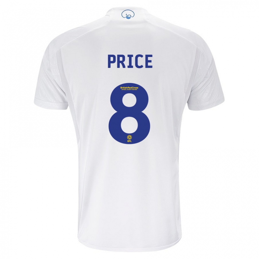 Męski Leoni Price #8 Biały Domowa Koszulka 2023/24 Koszulki Klubowe